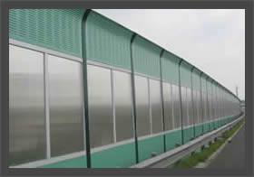 Sound insulation Screen Green Painted Panels with Transparent Sheets
